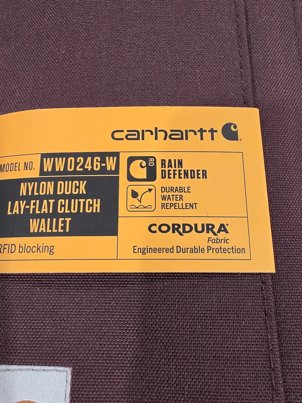 Carhartt Nylon Duck Lay-Flat Clutch Wallet in Deep Wine